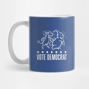 Vintage 1950's Vote Democrat Boxing Donkey (White) Mug